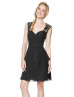Black Lace Chiffon Keyhole Back Short Bridesmaid Dress
